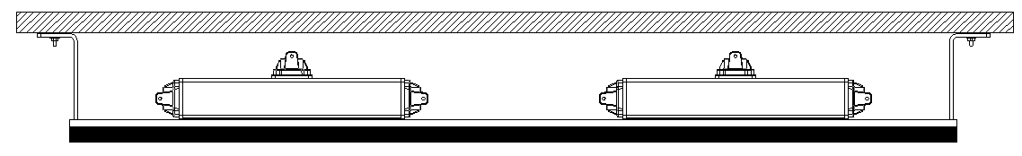 la lampada lineare principale installa due led linear lamp install two